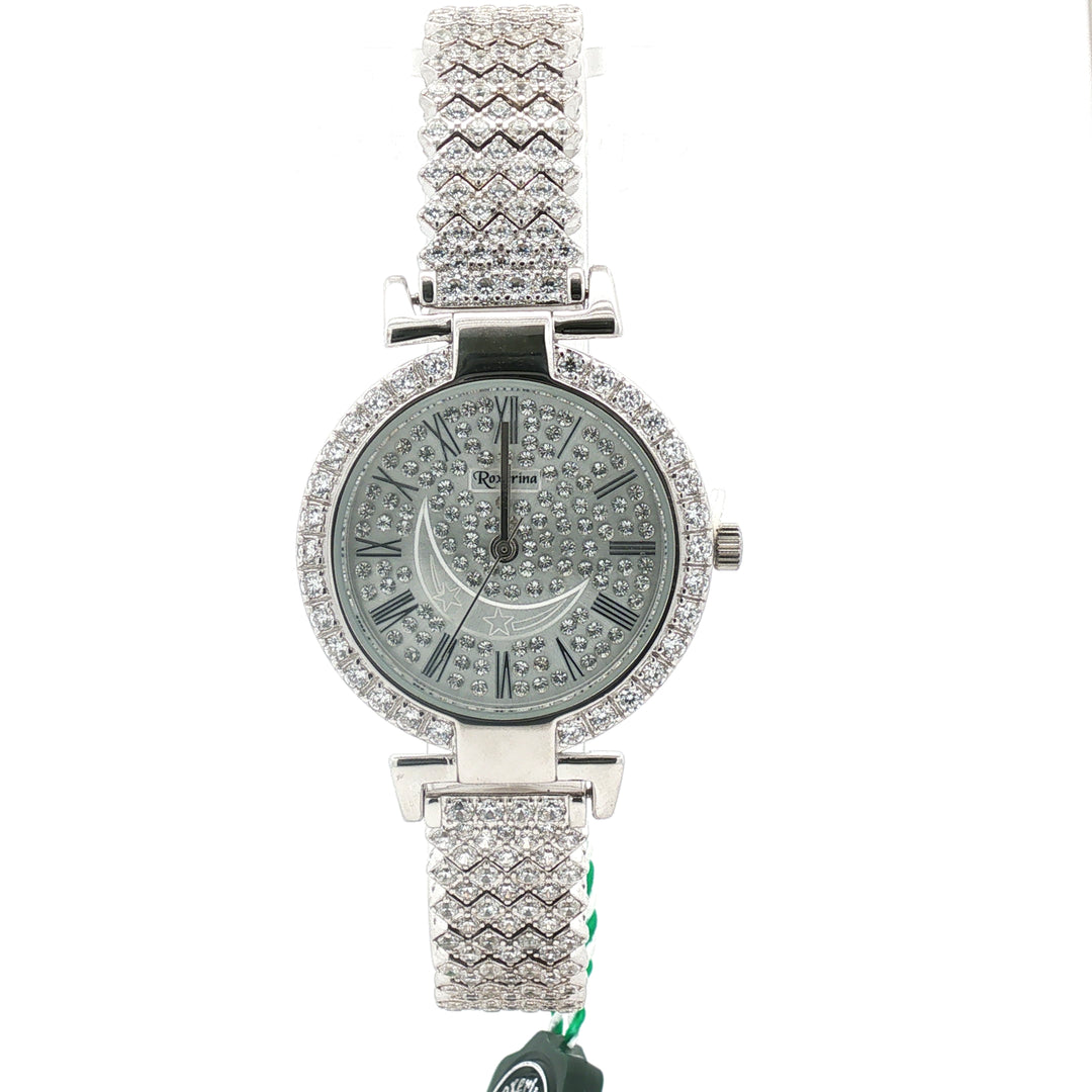 Women's 925 Sterling Silver Watch with Bracelet Belt  - Round Dial