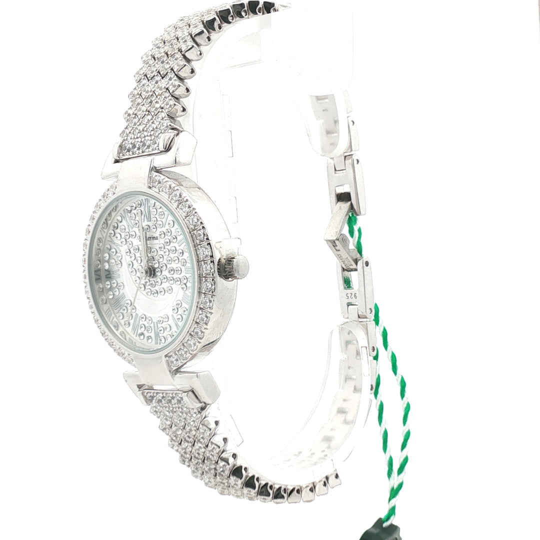 Women's 925 Sterling Silver Watch with Bracelet Belt  - Round Dial