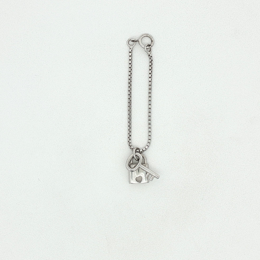 925 Sterling Silver Lock & Key Watch Charm