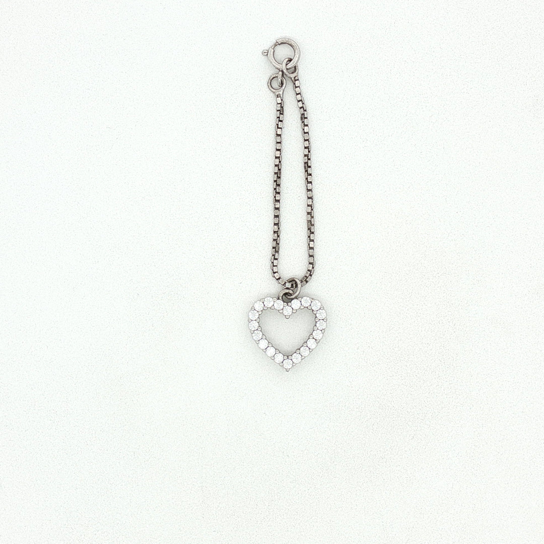 925 Sterling Silver Heart Crystal Watch Charm For Women