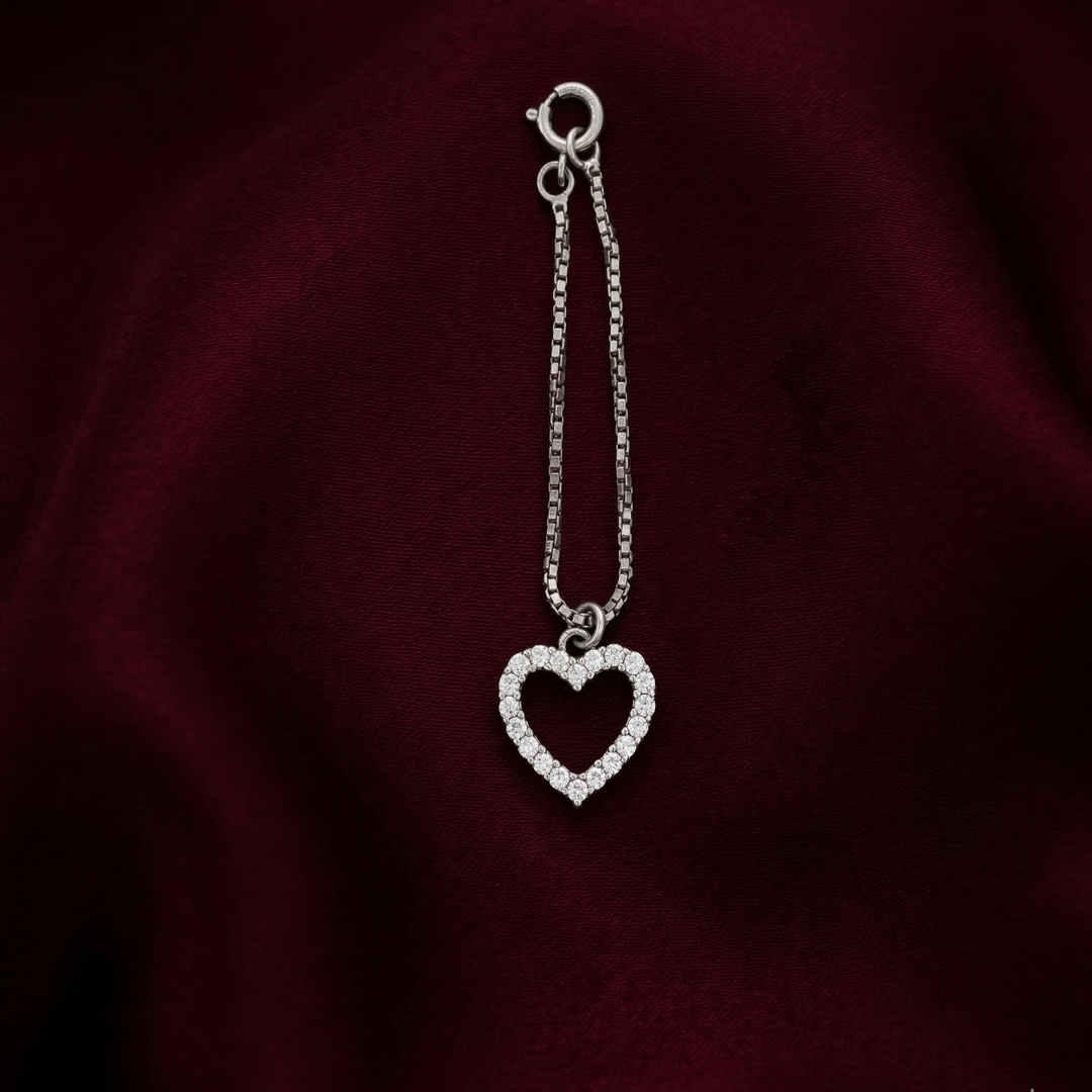 925 Sterling Silver Heart Crystal Watch Charm For Women