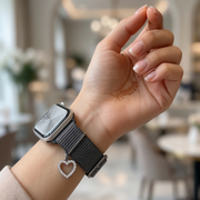 925 Sterling Silver Heart Crystal Watch Charm For Women