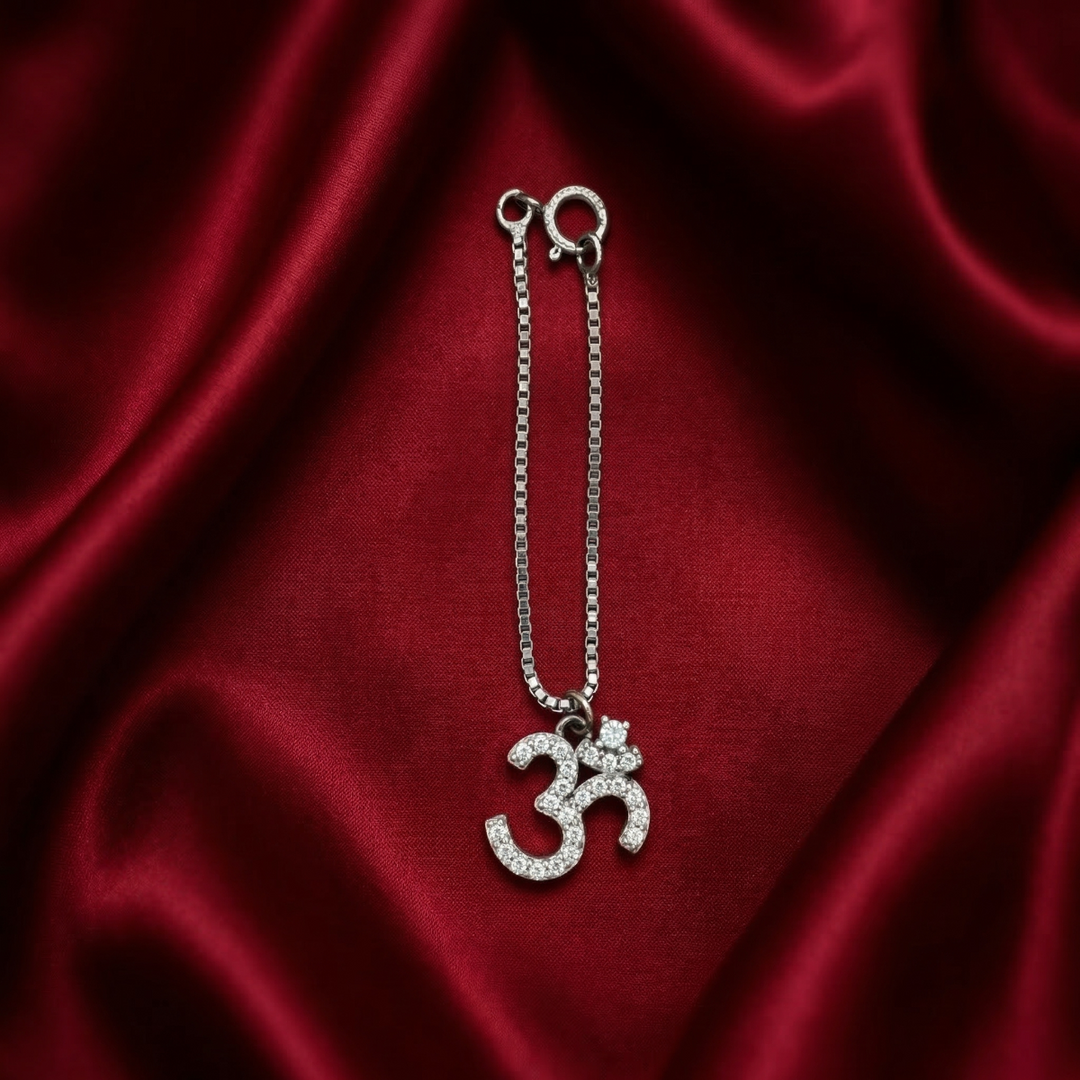 925 Sterling Silver Om Symbol Spiritual Watch Charm For Womens