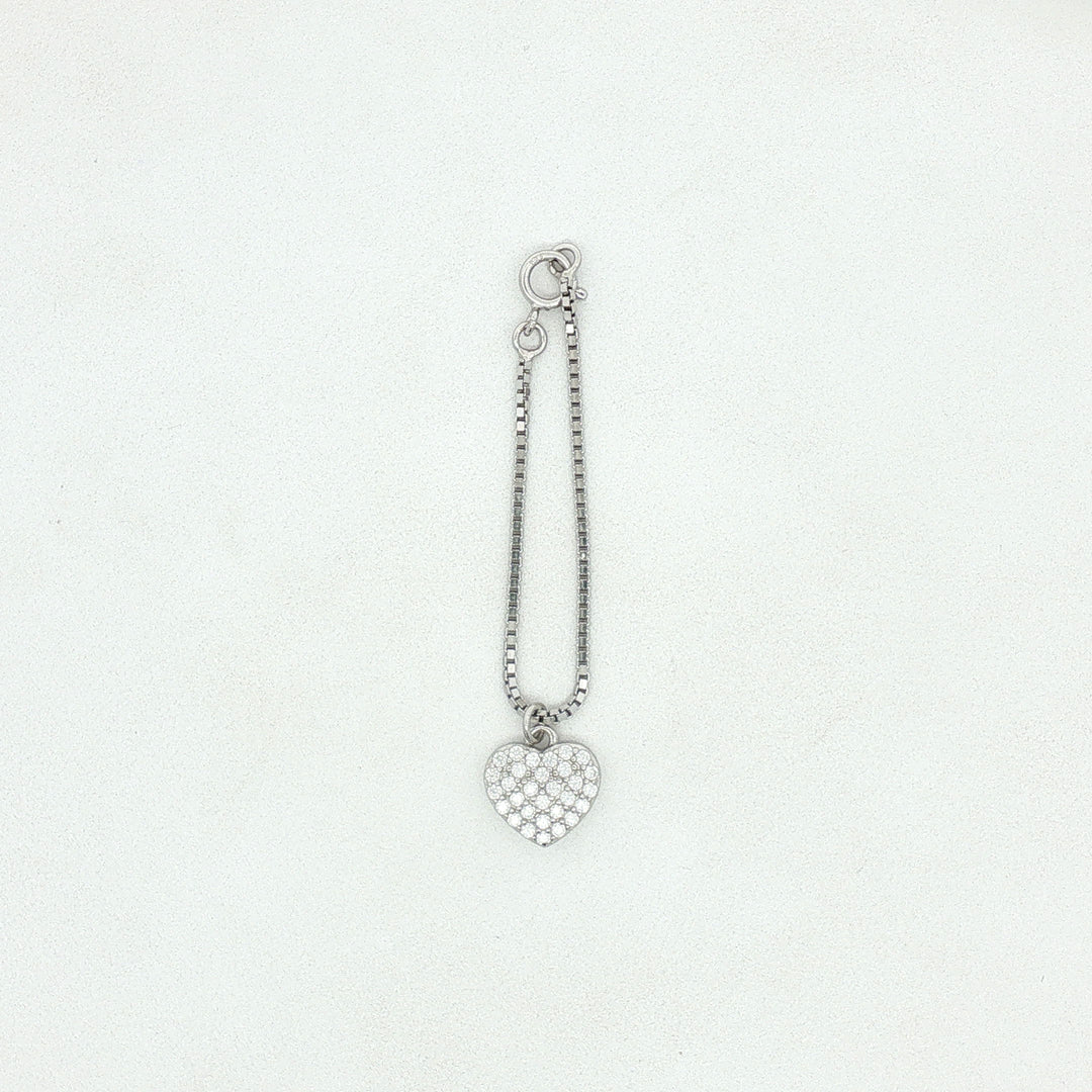 925 Sterling Silver Heart Crystal Watch Charm For Women