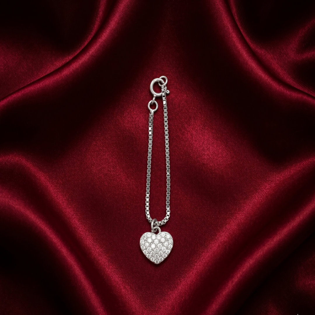 925 Sterling Silver Heart Crystal Watch Charm For Women