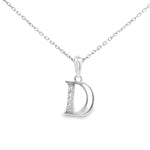 Load image into Gallery viewer, 925 Sterling Silver Alphabet D Pendant Necklace with Adjustable Length
