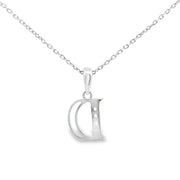 925 Sterling Silver Alphabet D Pendant Necklace with Adjustable Length