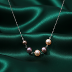 Load image into Gallery viewer, Multi Colored Pearl 925 Silver Necklace