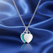 Twin Heart 925 Silver Necklace