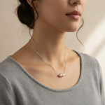 Load image into Gallery viewer, Tri Color Graduating Cultured Pearl 925 Starling Silver Necklace. With adjustable length