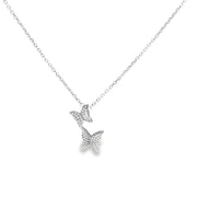 925 Sterling Silver Butterfly Pendant Necklace with Adjustable Length