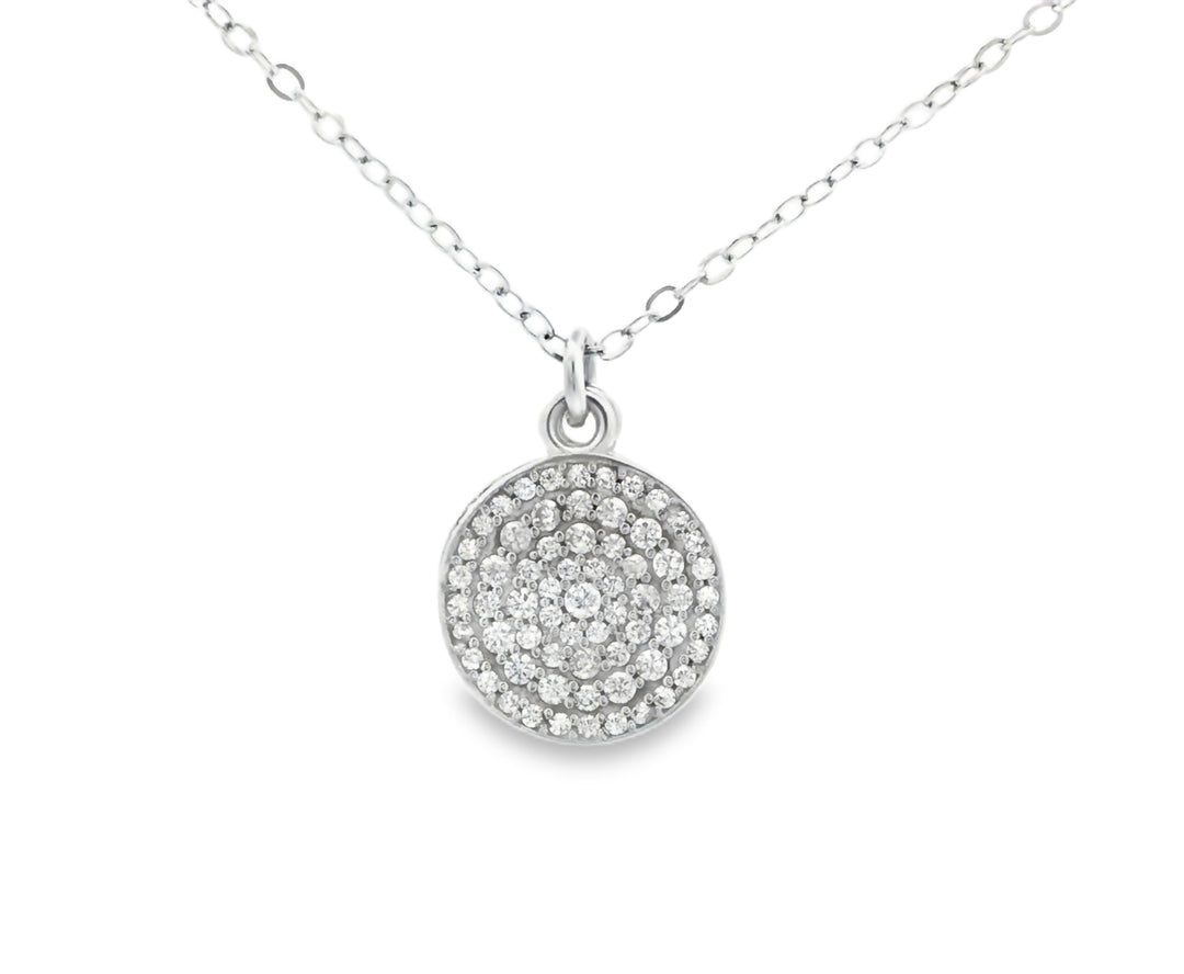 925 Sterling Silver Round Shape Pendant Necklace with Adjustable Length