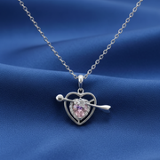 925 Sterling Silver Heart Shape Pendant Necklace with Adjustable Length