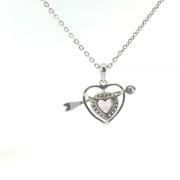 925 Sterling Silver Heart Shape Pendant Necklace with Adjustable Length