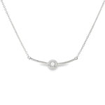 Load image into Gallery viewer, 925 Sterling Silver Halo Pendant Chain Necklace with Adjustable Length
