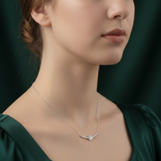 925 Sterling Silver Halo Pendant Chain Necklace with Adjustable Length