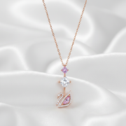 Swan Pendant Rose 925 Sterling Silver With Chain