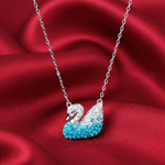 Load image into Gallery viewer, Swan Necklace Blue 925 Sterling Silver With Chain