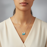 Load image into Gallery viewer, Swan Necklace Blue 925 Sterling Silver With Chain