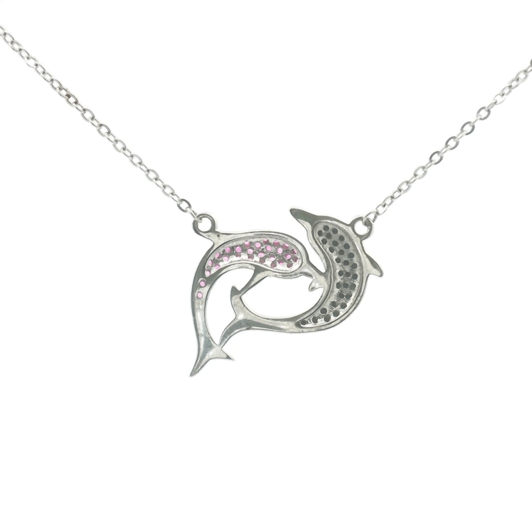 925 Sterling Silver Classic Fish Pendant Necklace with Adjustable Length For Women