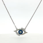 Load image into Gallery viewer, 925 Sterling Silver Blue Evil Eye Pendant with Chain