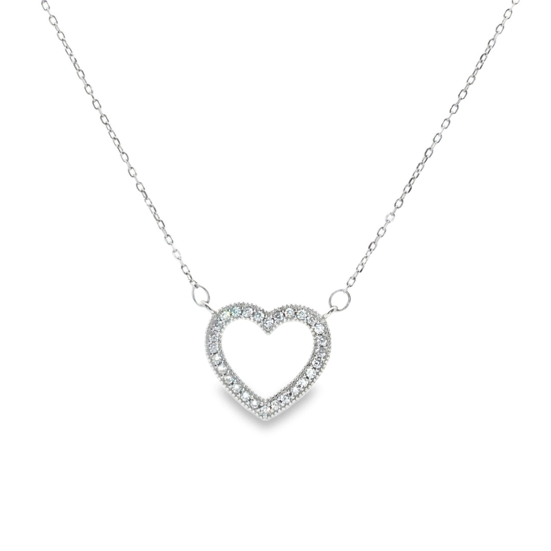 925 Sterling Silver Heart Pendant Necklace with Adjustable Length