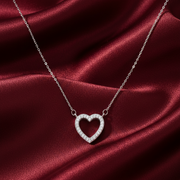 925 Sterling Silver Heart Pendant Necklace with Adjustable Length