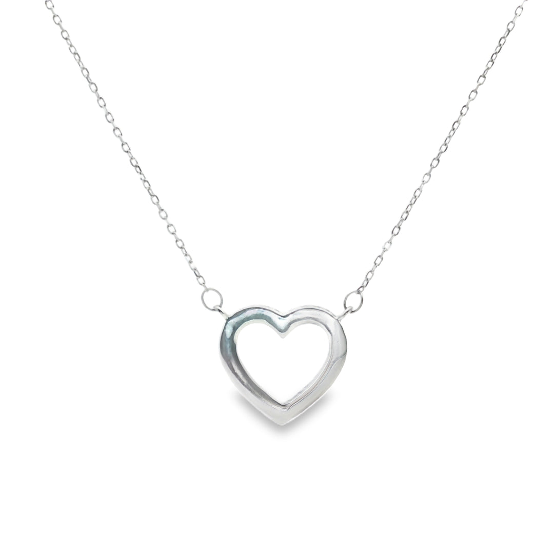 925 Sterling Silver Heart Pendant Necklace with Adjustable Length