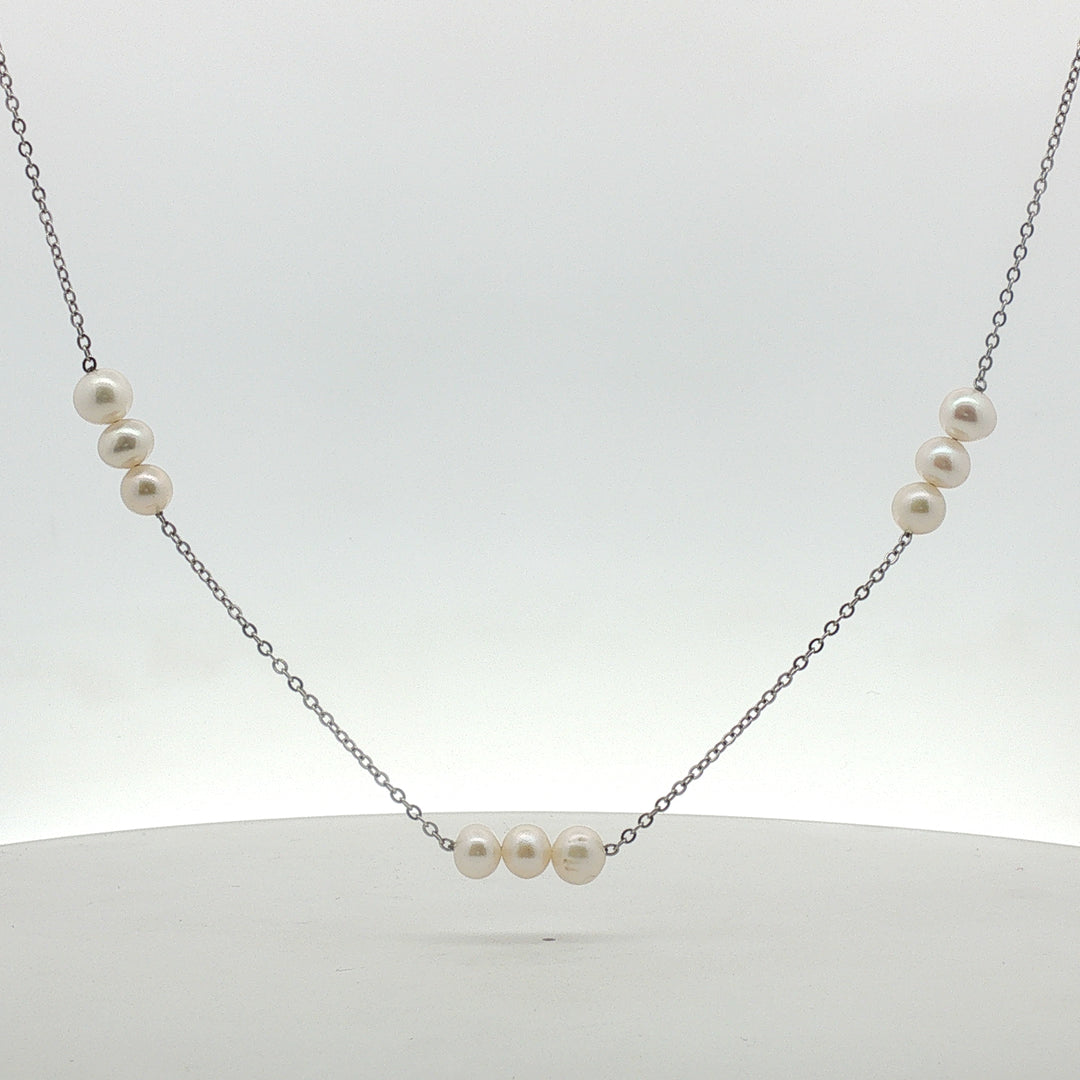 Luxury 925 Silver Pearl Necklace for Girls & Women