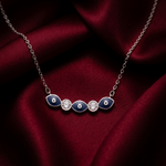 Load image into Gallery viewer, 925 Sterling Silver Blue Evil Eye Pendant with Chain