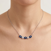 925 Sterling Silver Blue Evil Eye Pendant with Chain