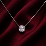 Load image into Gallery viewer, 925 Sterling Silver Stud Diamond Pendant Necklace with Adjustable Length