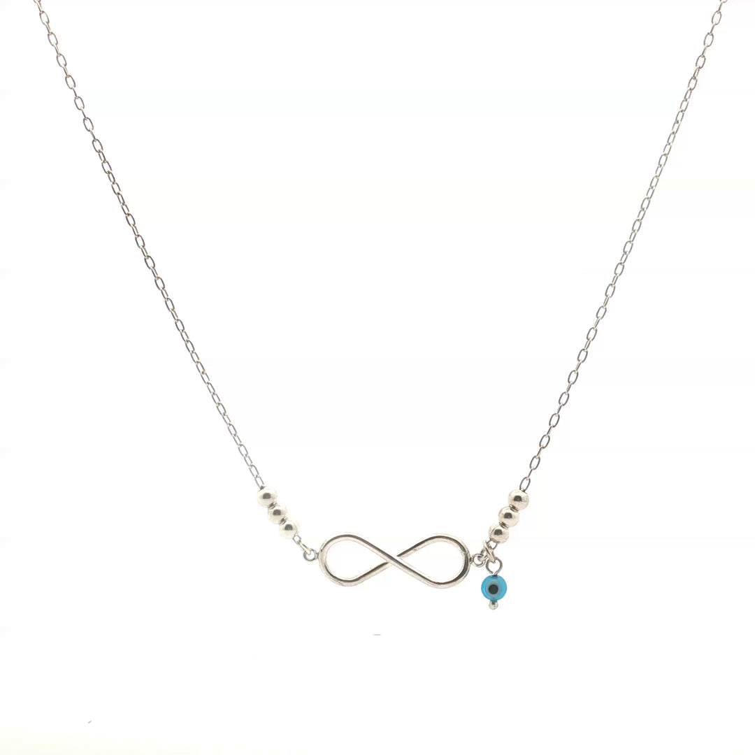 925 Sterling Silver Classic Infinity Pendant Necklace with Adjustable Length