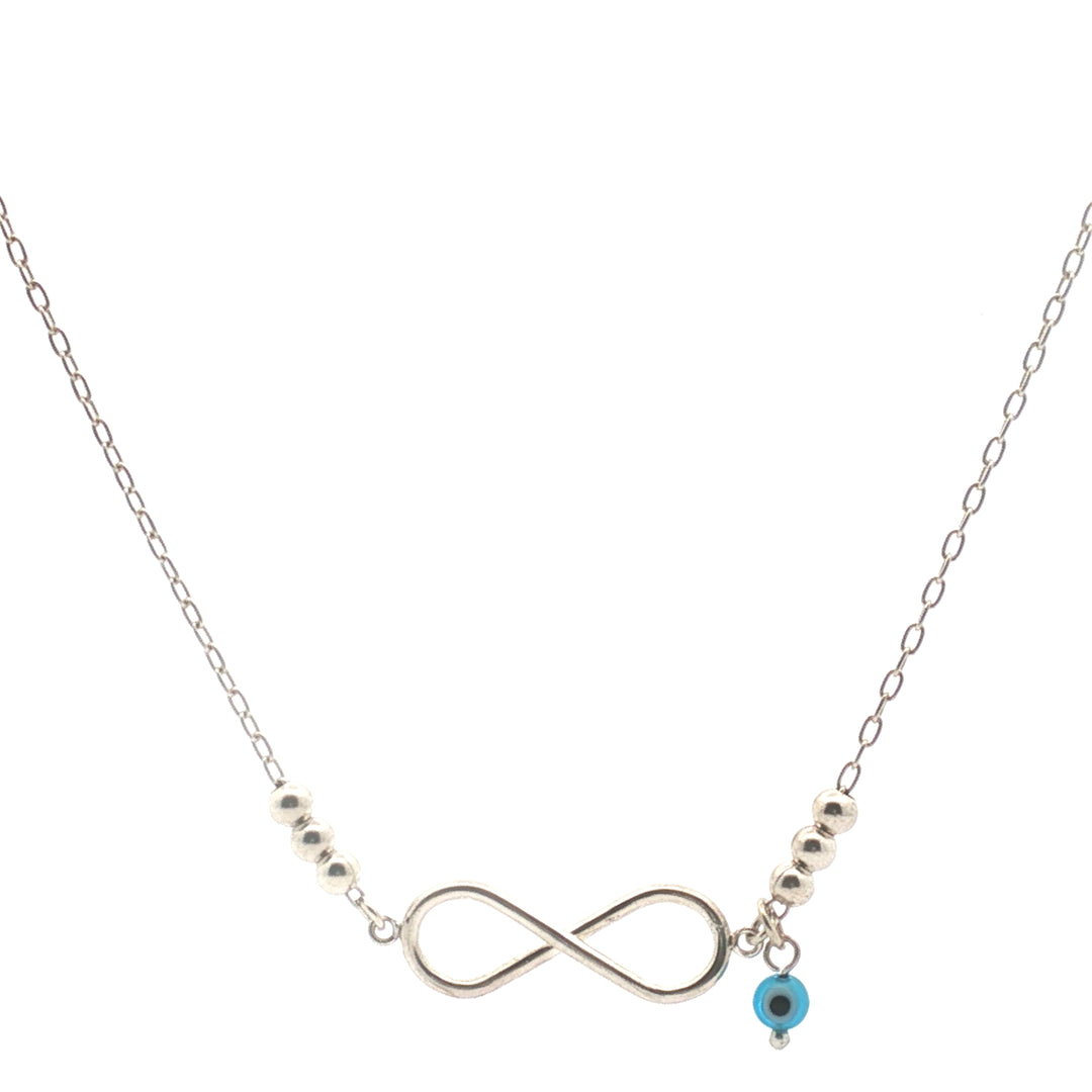 925 Sterling Silver Classic Infinity Pendant Necklace with Adjustable Length
