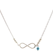 925 Sterling Silver Classic Infinity Pendant Necklace with Adjustable Length