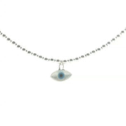 925 Sterling Silver Evil Eye Pendant Necklace with Adjustable Length