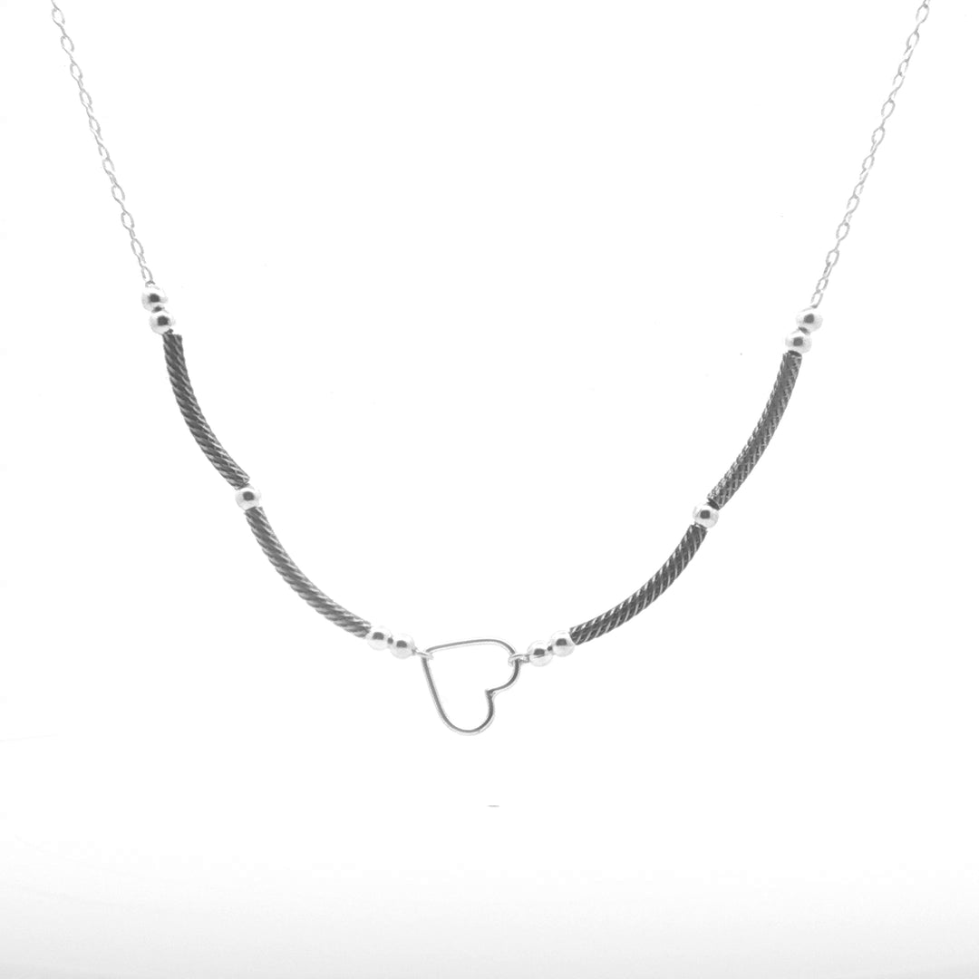 925 Sterling Silver Heart Shape Pendant Necklace with Adjustable Length