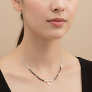 925 Sterling Silver Heart Shape Pendant Necklace with Adjustable Length