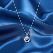 Evil Eye 925 Sterling Silver Pendant With Chain
