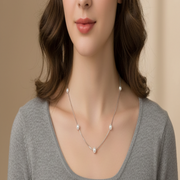 Pearl Necklace 925 Sterling Silver With adjustable Chain