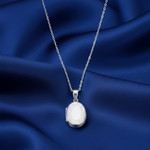 Load image into Gallery viewer, Photo Locket Oval Openable Pendant 925 Sterling Silver With Chain