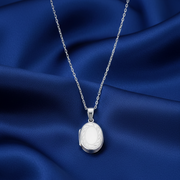 Photo Locket Oval Openable Pendant 925 Sterling Silver With Chain