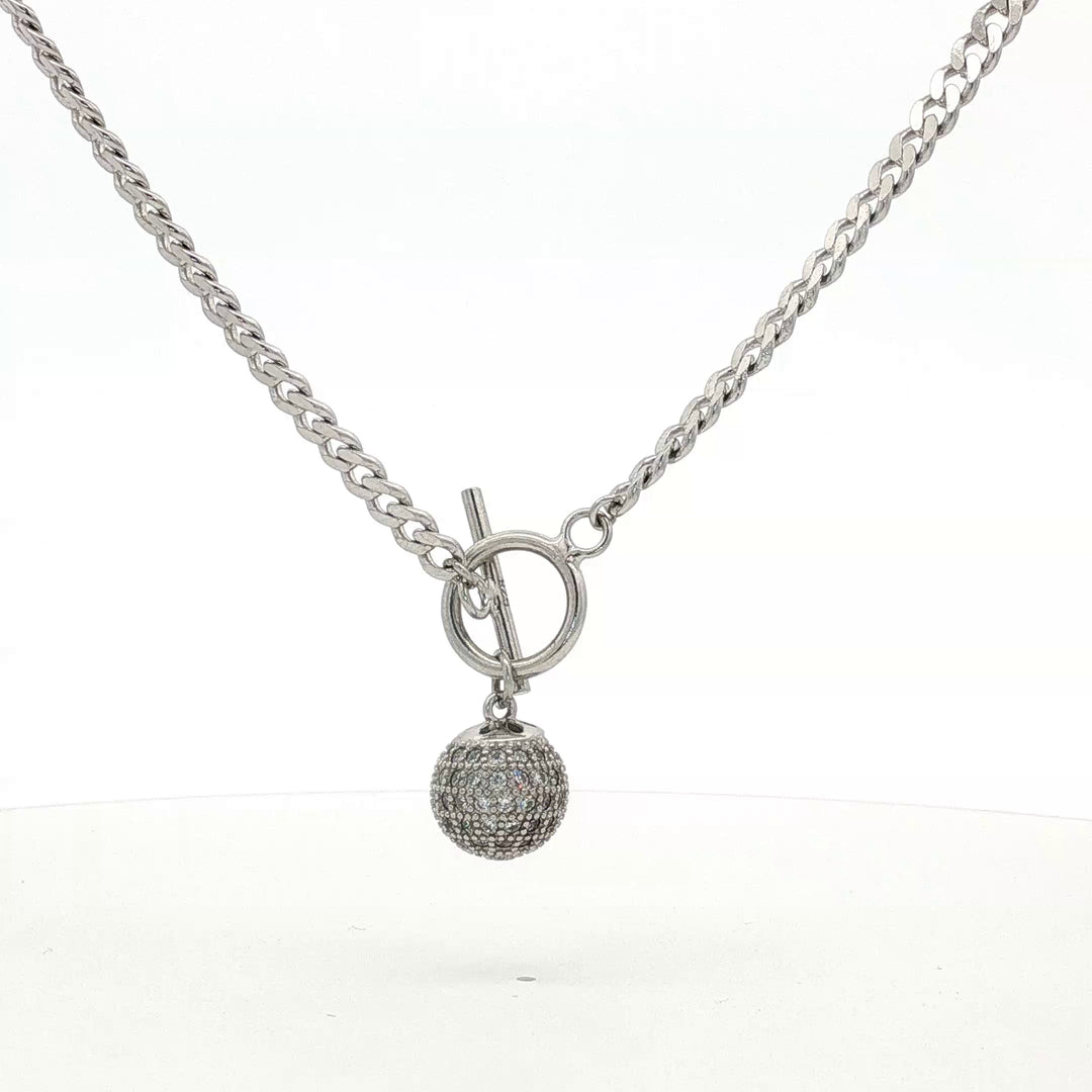 925 Sterling Silver Round Shape Pendant Necklace with Adjustable Length