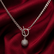 925 Sterling Silver Round Shape Pendant Necklace with Adjustable Length