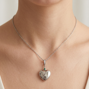 925 Sterling Silver Heart Shape Pendant Necklace with Adjustable Length