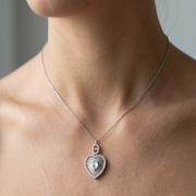 Luxury 925 Sterling Silver Crystal Flower Pendant with Chain