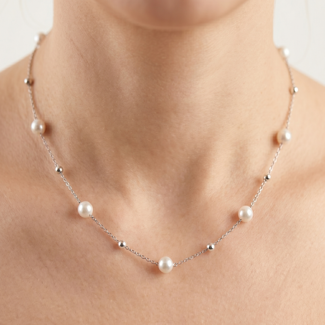 Premium 925 Sterling Silver Pearl Pendant Necklace