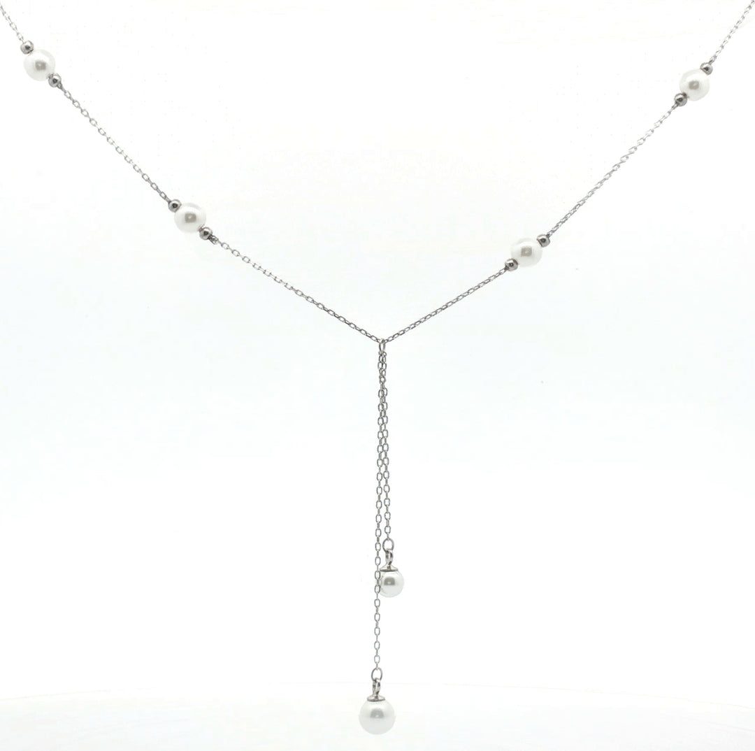 Luxury 925 Silver Pearl Necklace for Girls & Women