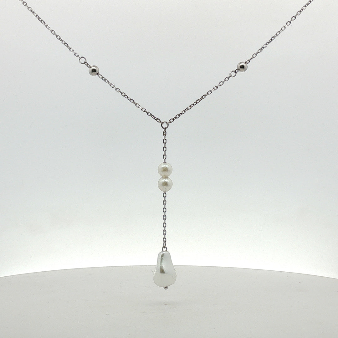 Luxury 925 Silver Pearl Necklace for Girls & Women