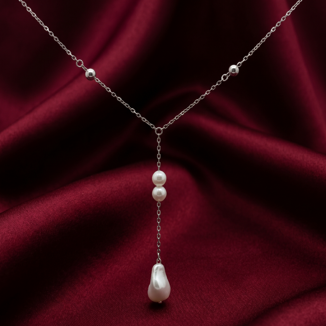 Luxury 925 Silver Pearl Necklace for Girls & Women